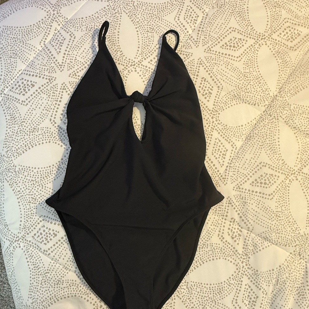Volcom Black Swimsuit One Piece with Keyhole Detail